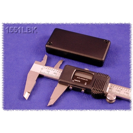 1551LBK - Plastic Miniature Enclosure - Black, 3.15