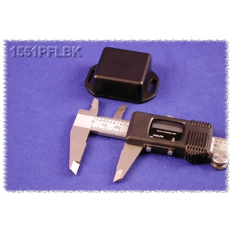 1551PFLBK - Plastic Miniature Flanged Enclosure - Black, 1.58