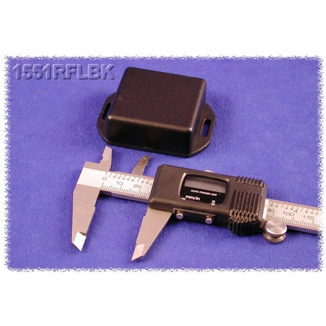 1551RFLBK - Plastic Miniature Flanged Enclosure - Black, 1.97