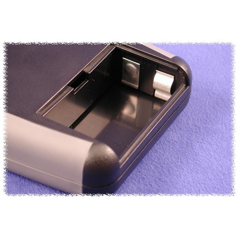 1553DBKBAT - Plastic Soft Sided Enclosure with Battery Compartment - Black & Grey