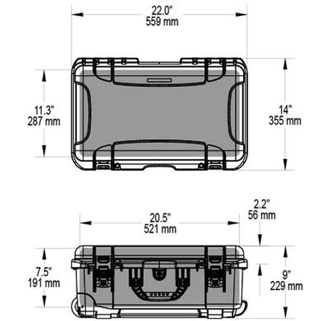 Black 935 Nanuk On-Wheels Case with Foam