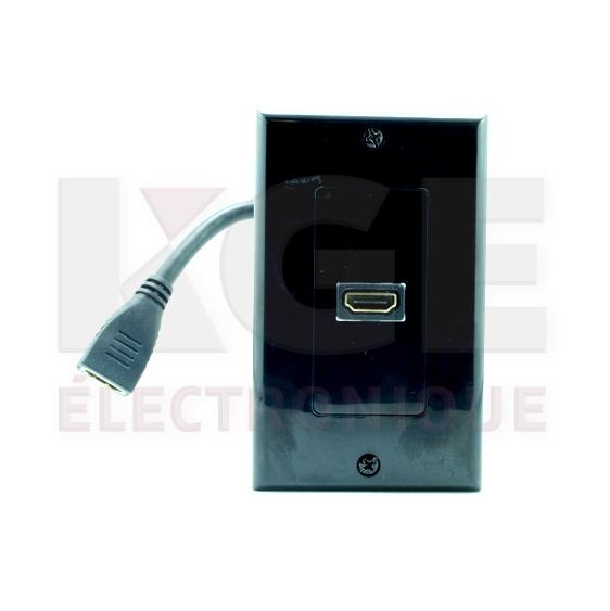1 Port Hdmi Wall Plate Kit Decora Black Wiring Kge Électronique - Decora Wall Plates Adapter