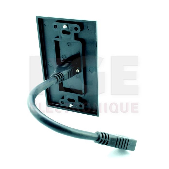 Palque murale Décora à double connexion HDMI femelle - 2 port - Blanc