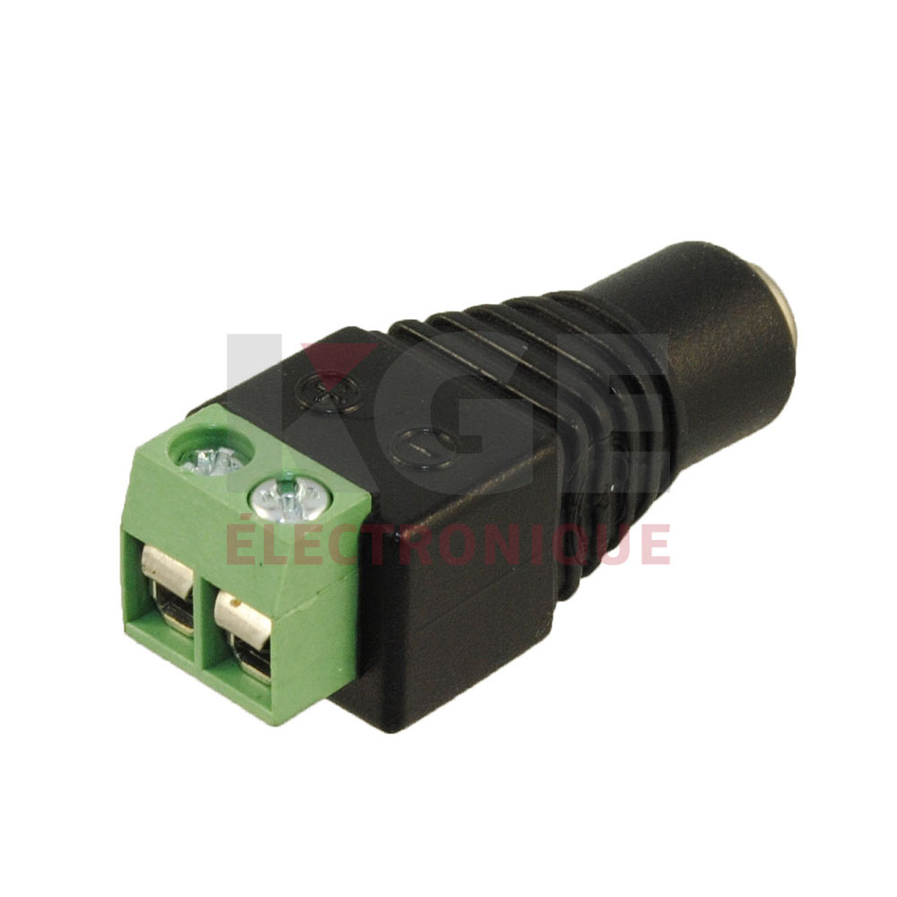 Female 2.1mm DC Plug to Screw-In Terminal