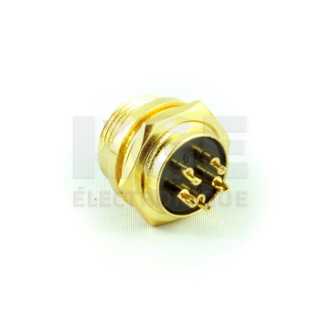 Gold 5 Contact Chassis Male Connector