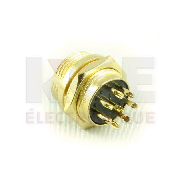 Solder Chassis Male Gold 8-Pin Microphone Connector