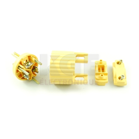 Wire-Mount 3-Pin Male AC Plug