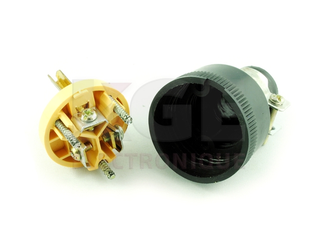Wire-Mount 3-Pin Male AC Plug