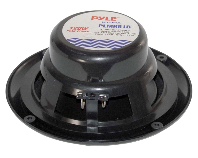 120 Watts 6.5' Dual Cone Black Marine Speakers (Pair)