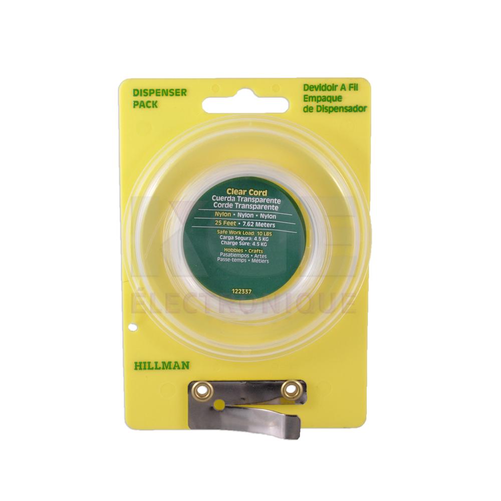 Nylon clear cord with dispenser pack 25ft