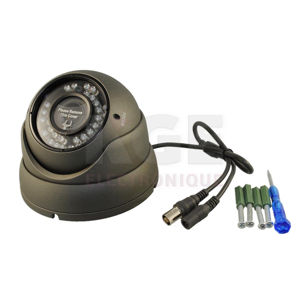 Outdoor IR Dome Camera 90’ IR range 2.8~12mm lens gray