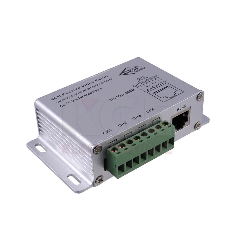 Balun vidéo passive UTP CAT5 4 canaux