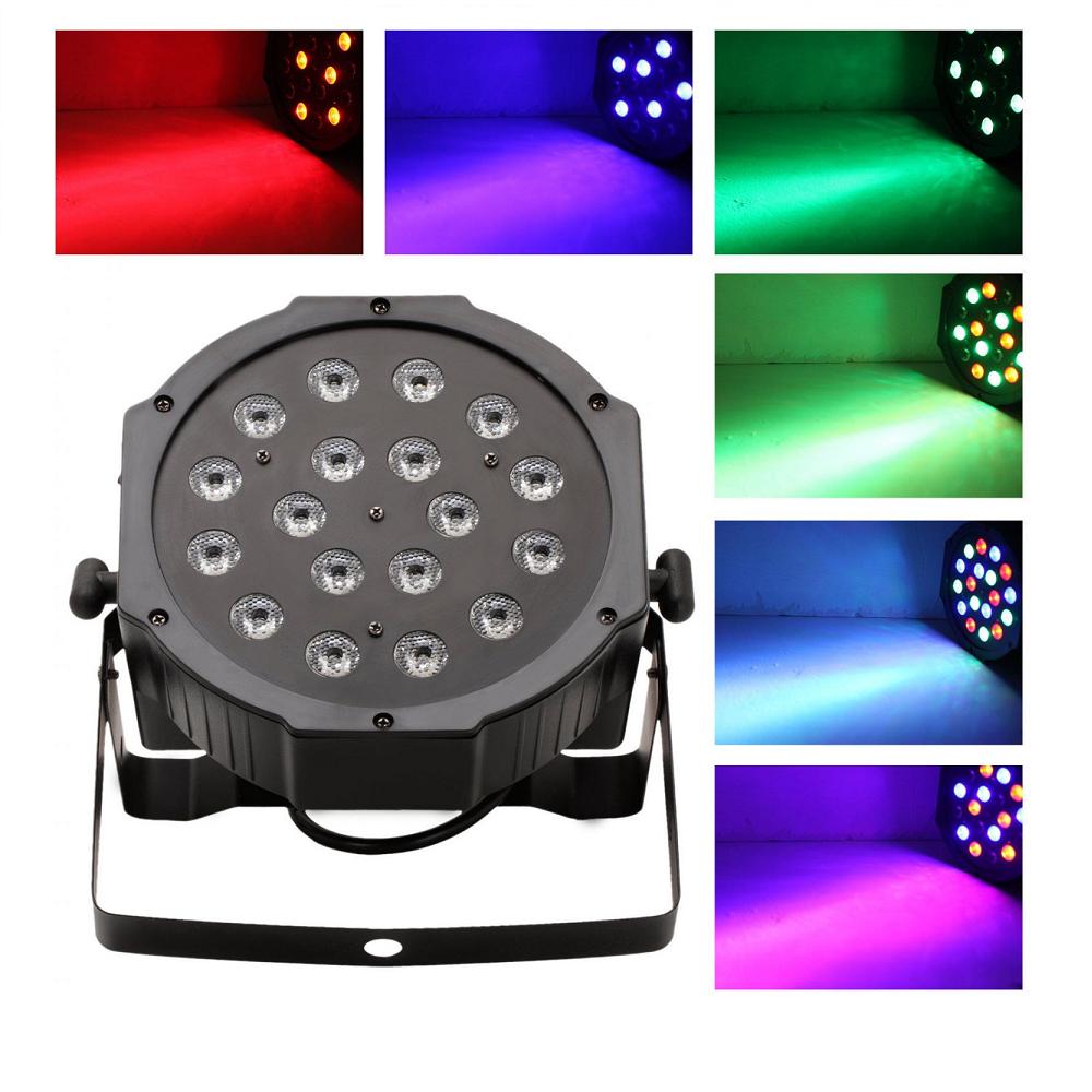 Lumière de scène professionnelle DMX512 avec 18 DELs RGB 1W format plat