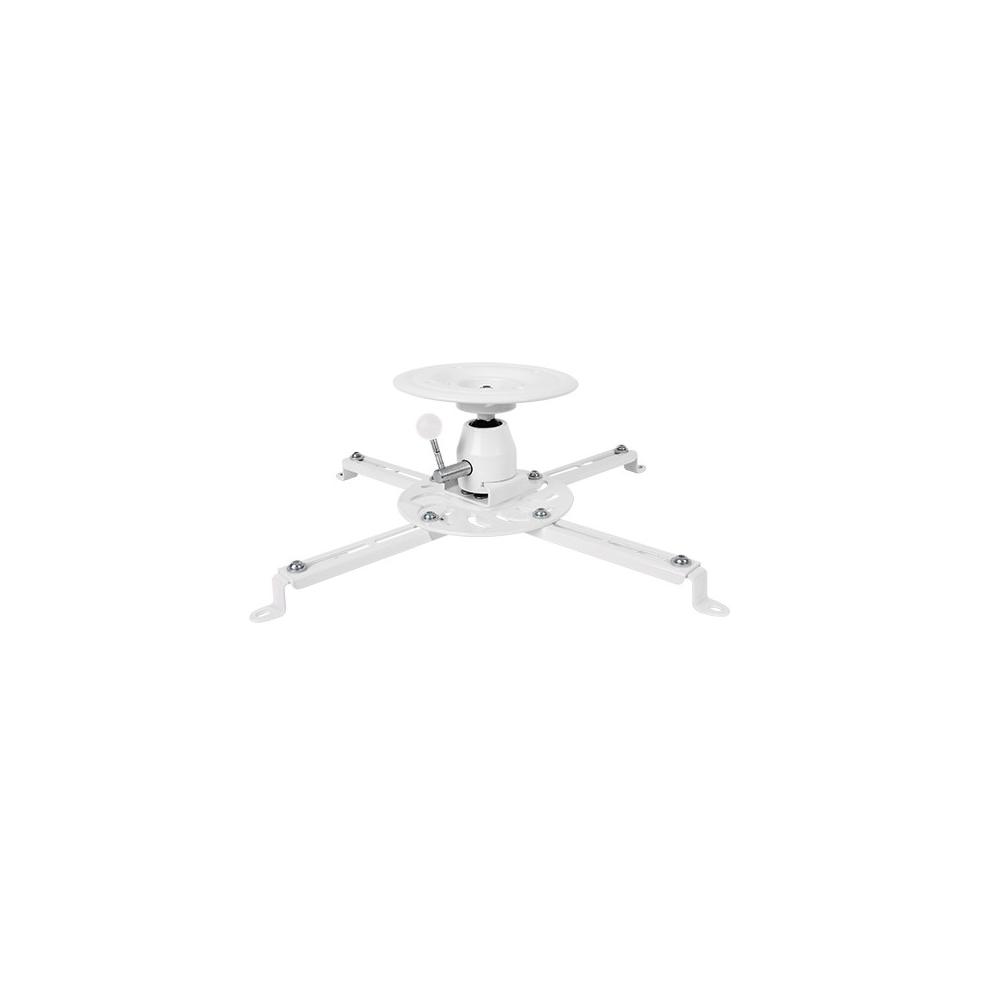 Support universel de projecteur pour plafond 360 degrés blanc