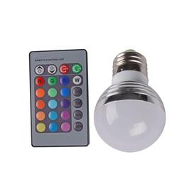 Ampoule DEL RGB 3W E27 16 couleurs + télécommande IR
