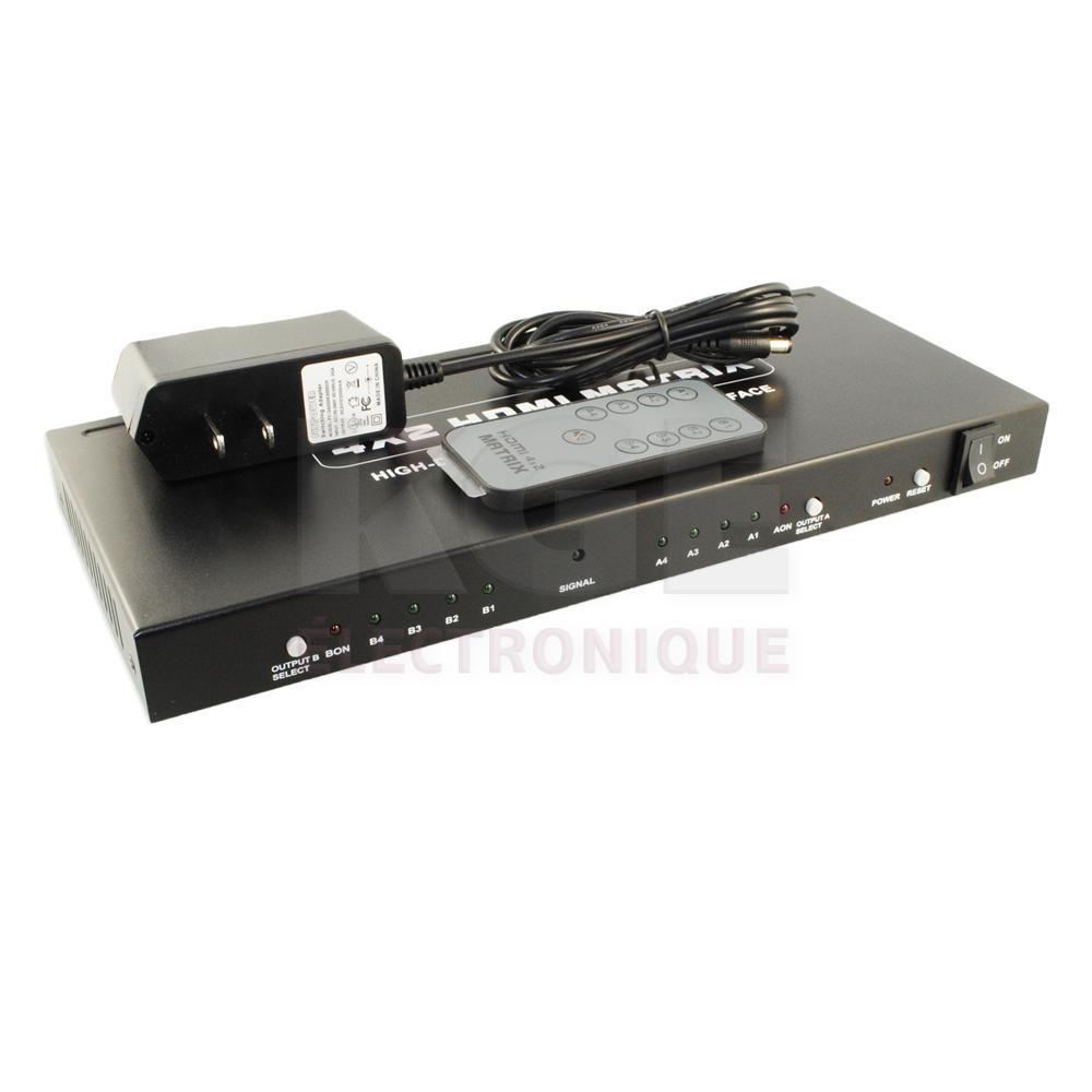 Matrice HDMI 4 Entrées 2 Sorties