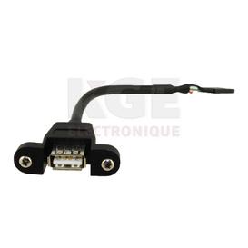 USB 2.0 cable IDC 5-pin header female to 'A' panel mount female