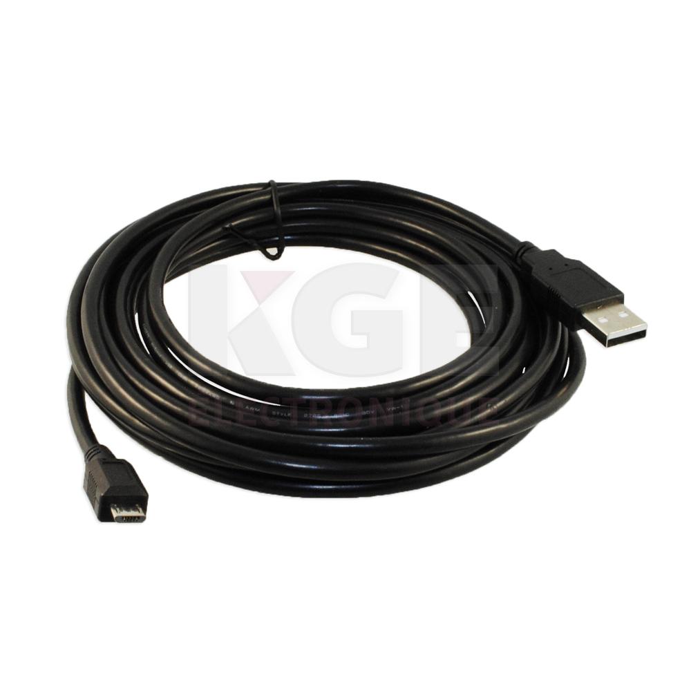 Câble USB à micro USB 2.0 noir 15 pieds