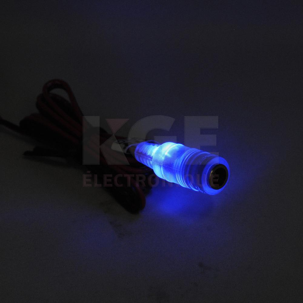 Illuminated Power Connector - Female Jack, 3' Wire