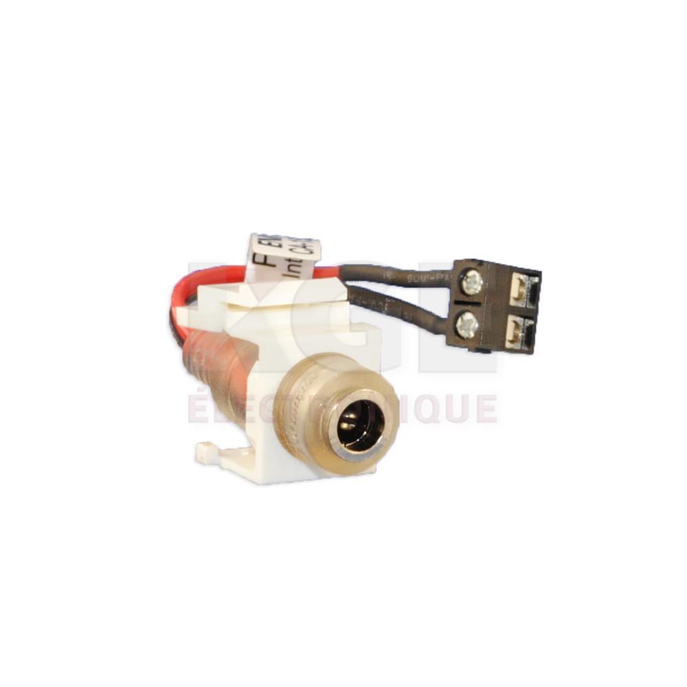 LED-Illuminated DC Jack to Snap-In Terminal Block, with 2.5” Wire