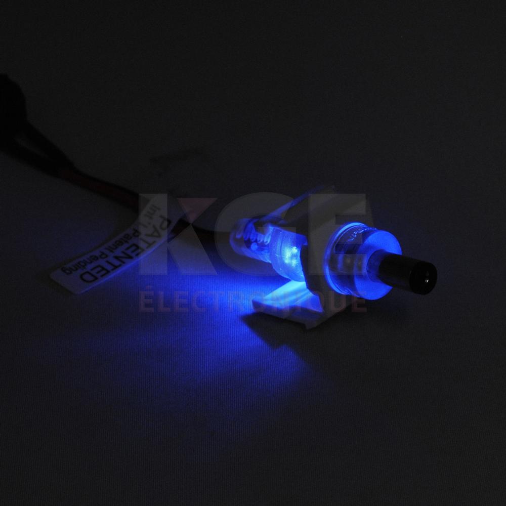 LED-Illuminated DC Plug to Snap-In Terminal Block, with 2.5” Wire