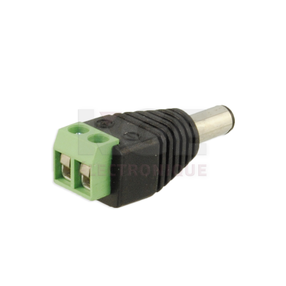 Prise DC 2.1mm mâle pour Bloc Terminal
