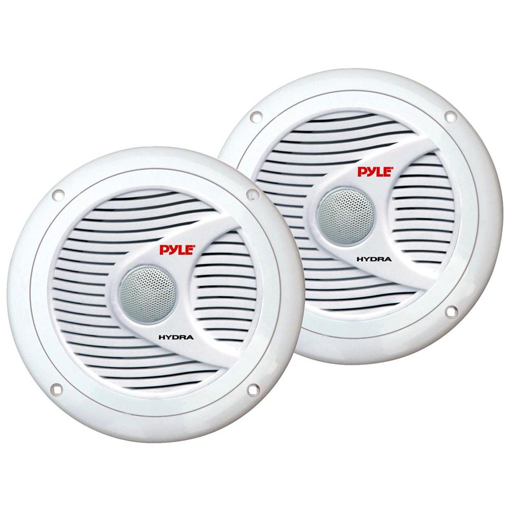 150 Watts 6.5' 2 Way White Marine Speakers (Pair) PLMR60W PYLE
