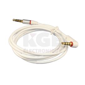 Cable auxiliaire 3.5mm à 4 conducteur 90 degrés blanc