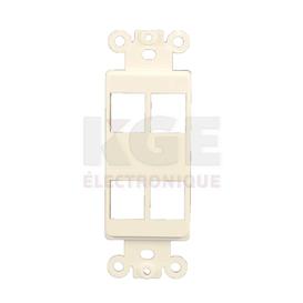 4 port decor keystone plate insert white