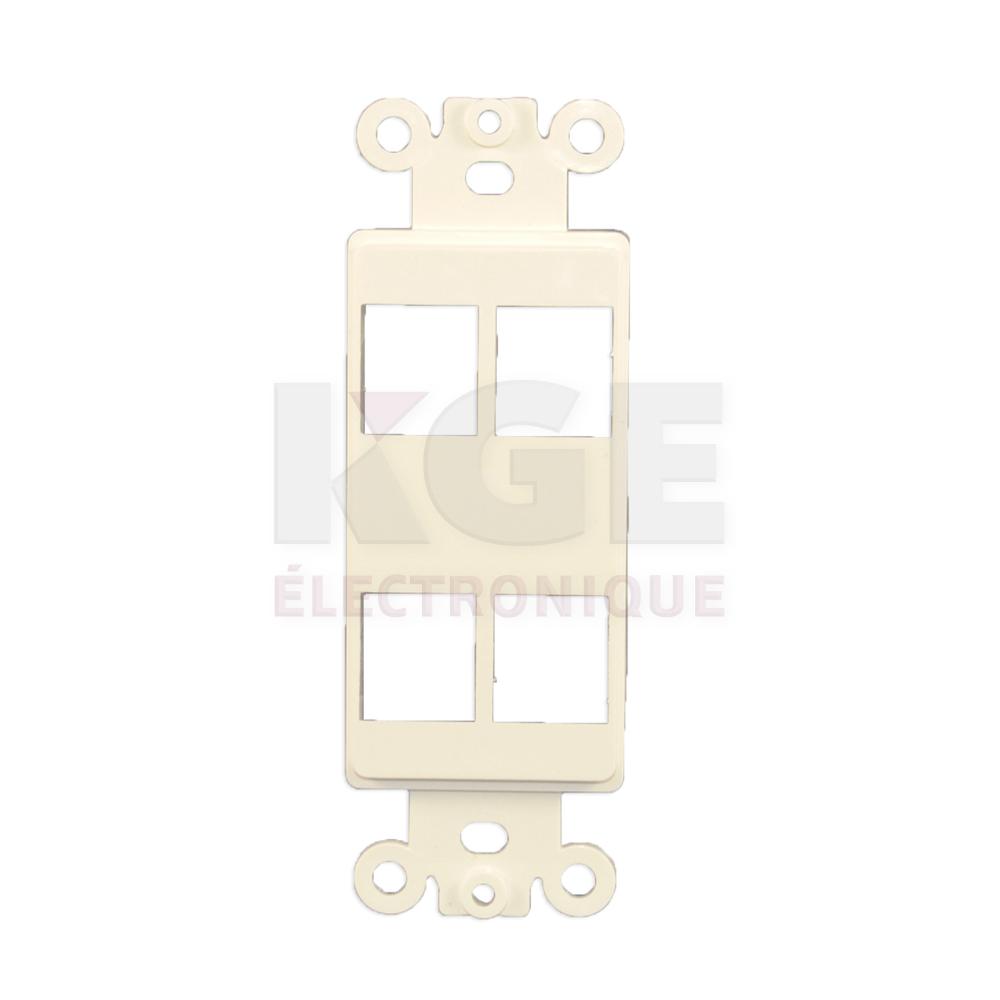4 port decor keystone plate insert white