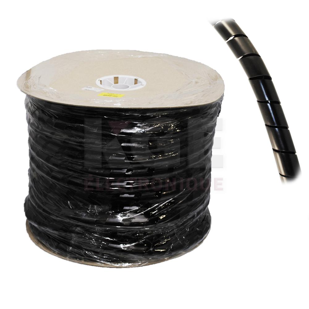 Spiral wrap 1" diameter 100ft spool black