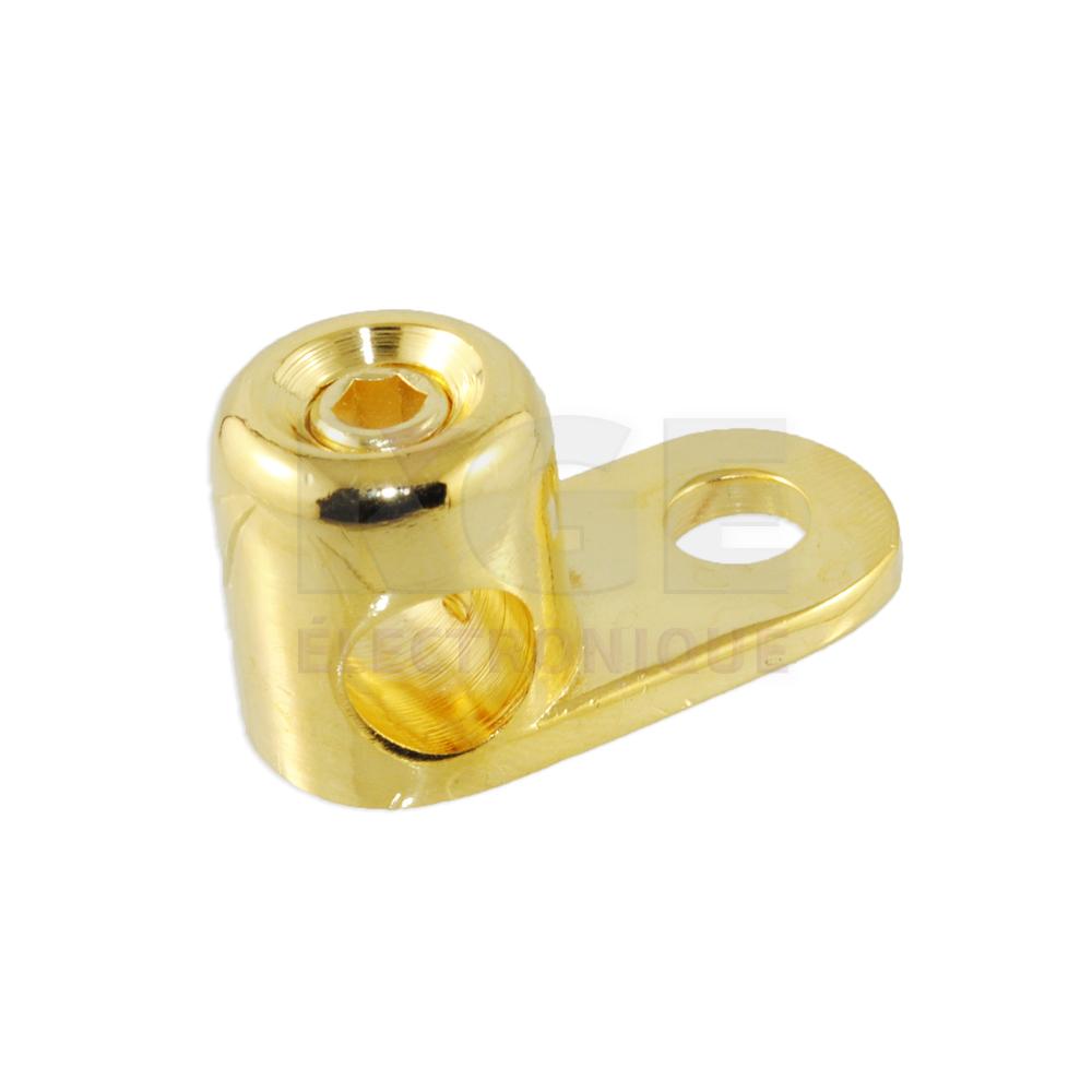 Gold plate power ring terminal L-type for 4 AWG / 0 AWG power wire