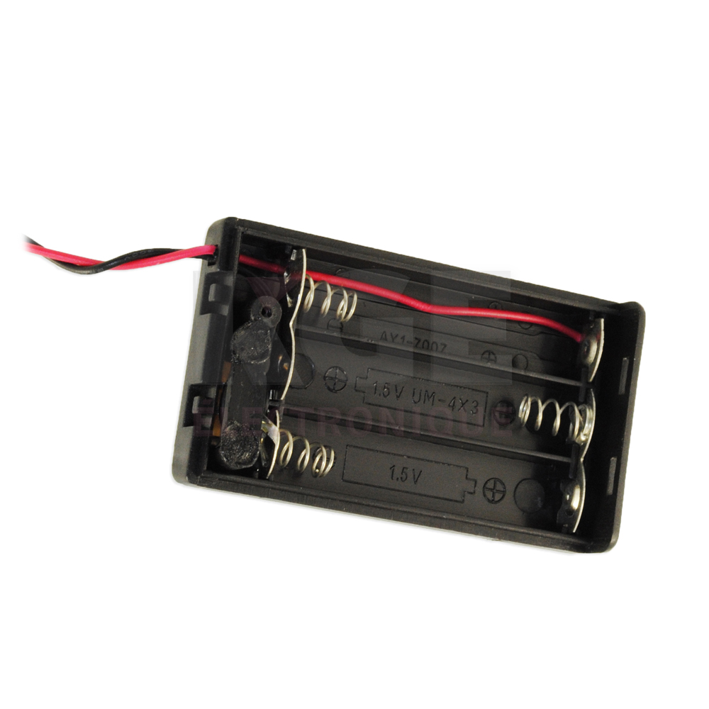 Porte-Batteries pour 3 Batteries AAA avec Fil 15cm et Interrupteur
