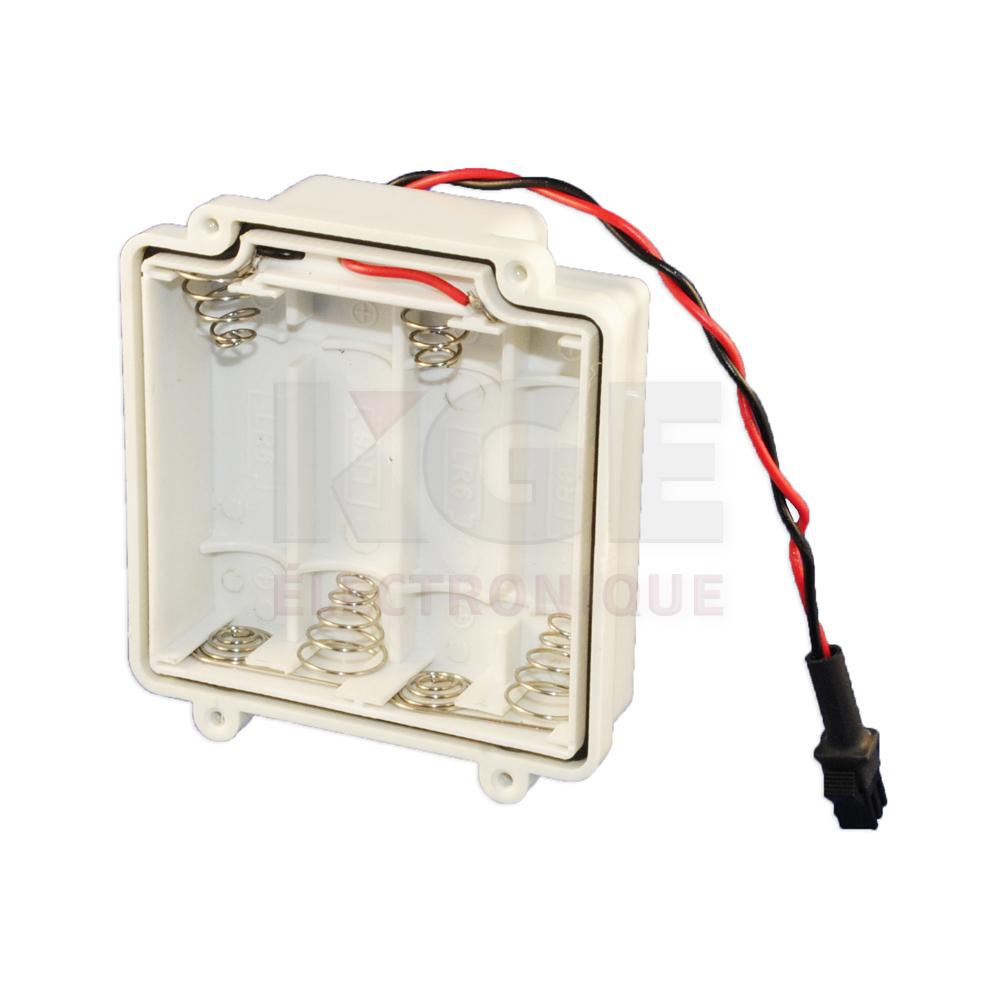 Porte-Batteries pour 4 Batteries AA avec Fil 15cm Hermétique