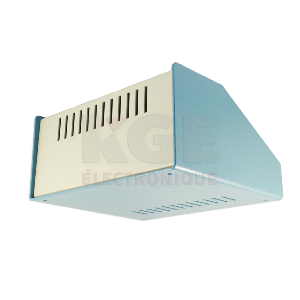 1456FE3WHBU - Boîtier Incliné en Aluminium - 30°, Beige et Bleu, 6.5