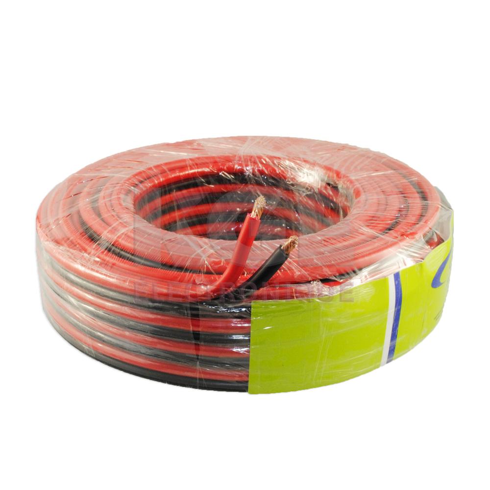 Fil d'alimentation rouge/noir 10 AWG 50 pieds