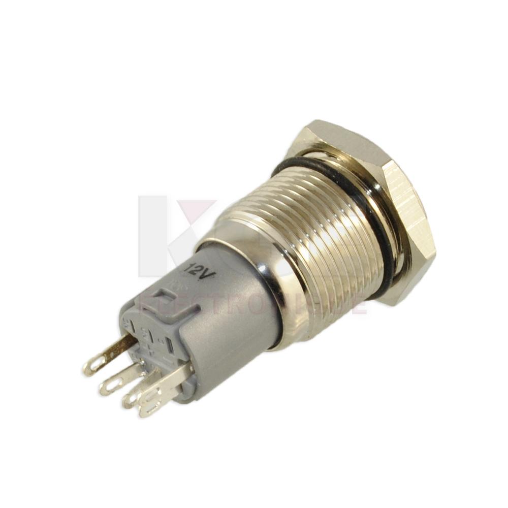 Interrupteur Poussoir Illuminé (Rouge) Scellé 12V