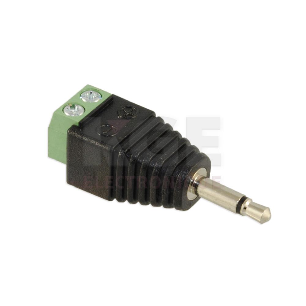 3.5mm mono plug to pitch screw terminal block connector