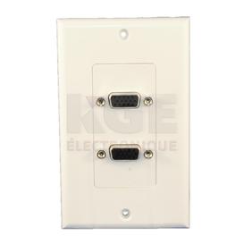Dual VGA female to female wall plate - white
