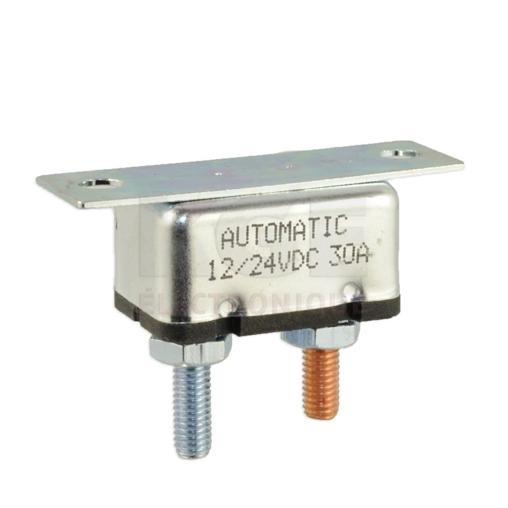 Disjoncteur automatique 12/24V 30A - Électronique