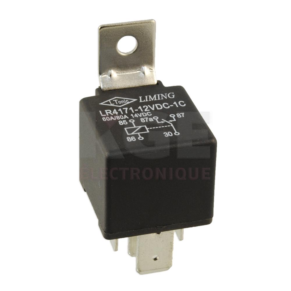 Relais style BOSH 80A/12VDC 5 broches LR4171-12VDC-1C