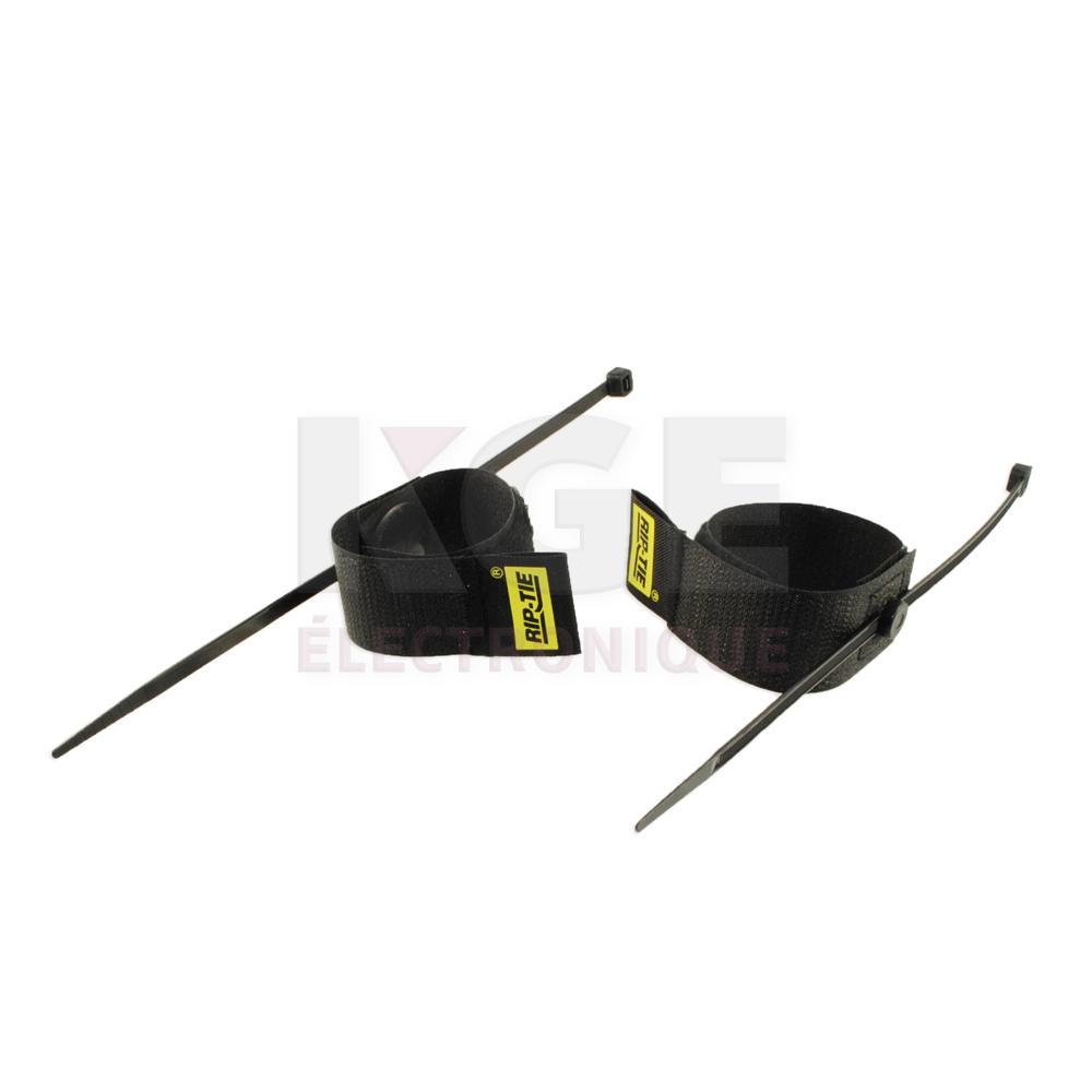 Porte-câbles - organisateurs de câbles réutilisables 1"x6" noirs S-P6-010-BK paquet de 2