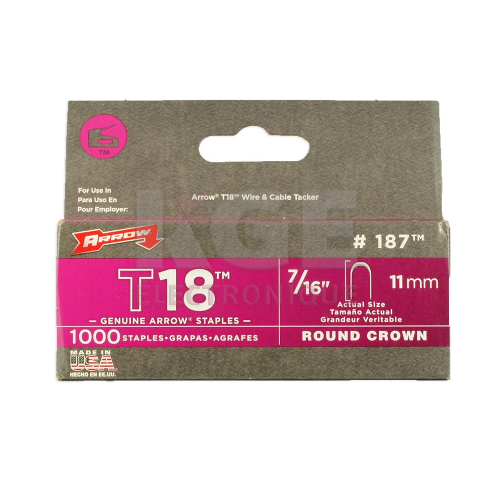 1000 staples round crown 7/16" (11mm) for T18