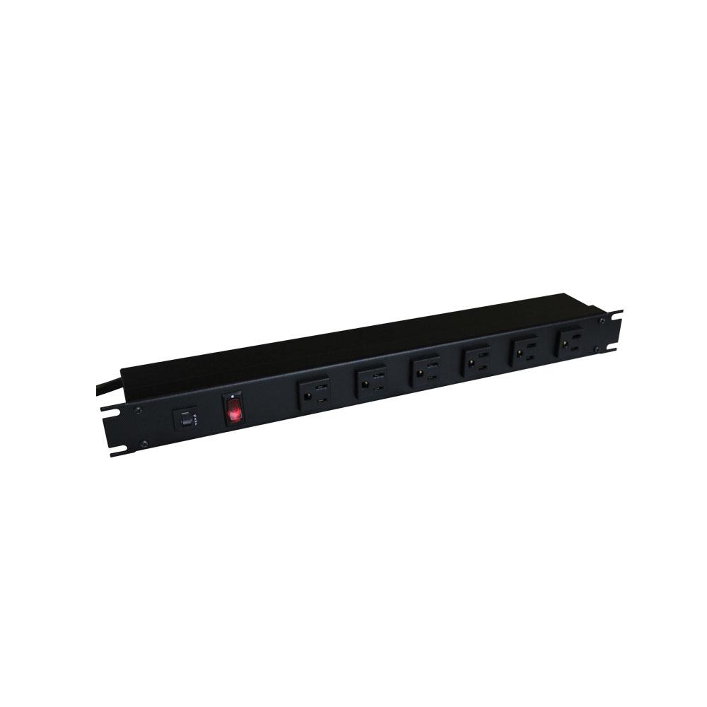 Barre d'alimentation 15A 8 prises sur le devant avec cordon de 6 pieds - Noir 1582H8A1BK