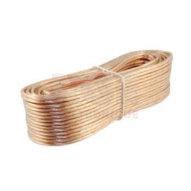 Fil pour haut-parleur transparent polarisé (ligne rouge) 2-16AWG 50 pieds