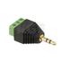 3.5mm stereo plug to pitch screw terminal block adapter