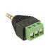 3.5mm stereo plug to pitch screw terminal block adapter