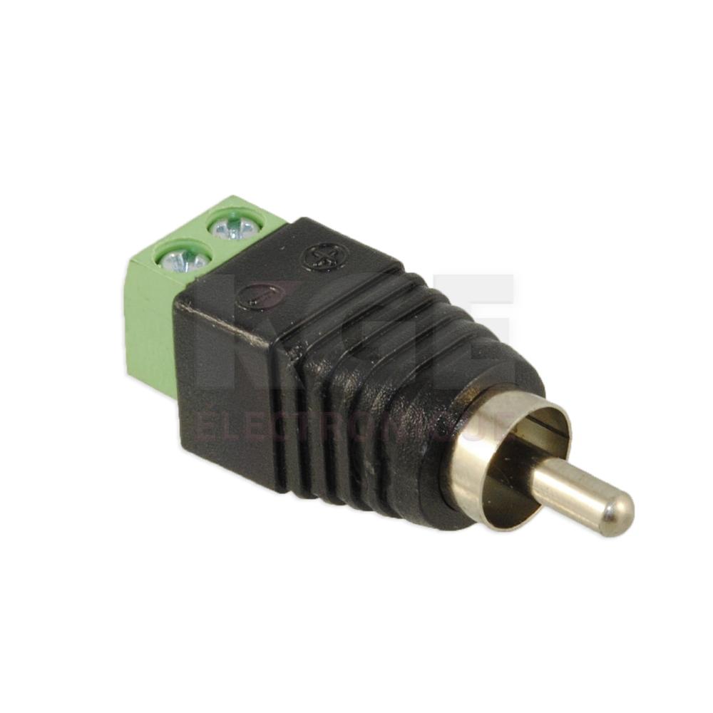 Adaptateur RCA mâle à bornier à viser 2 broches