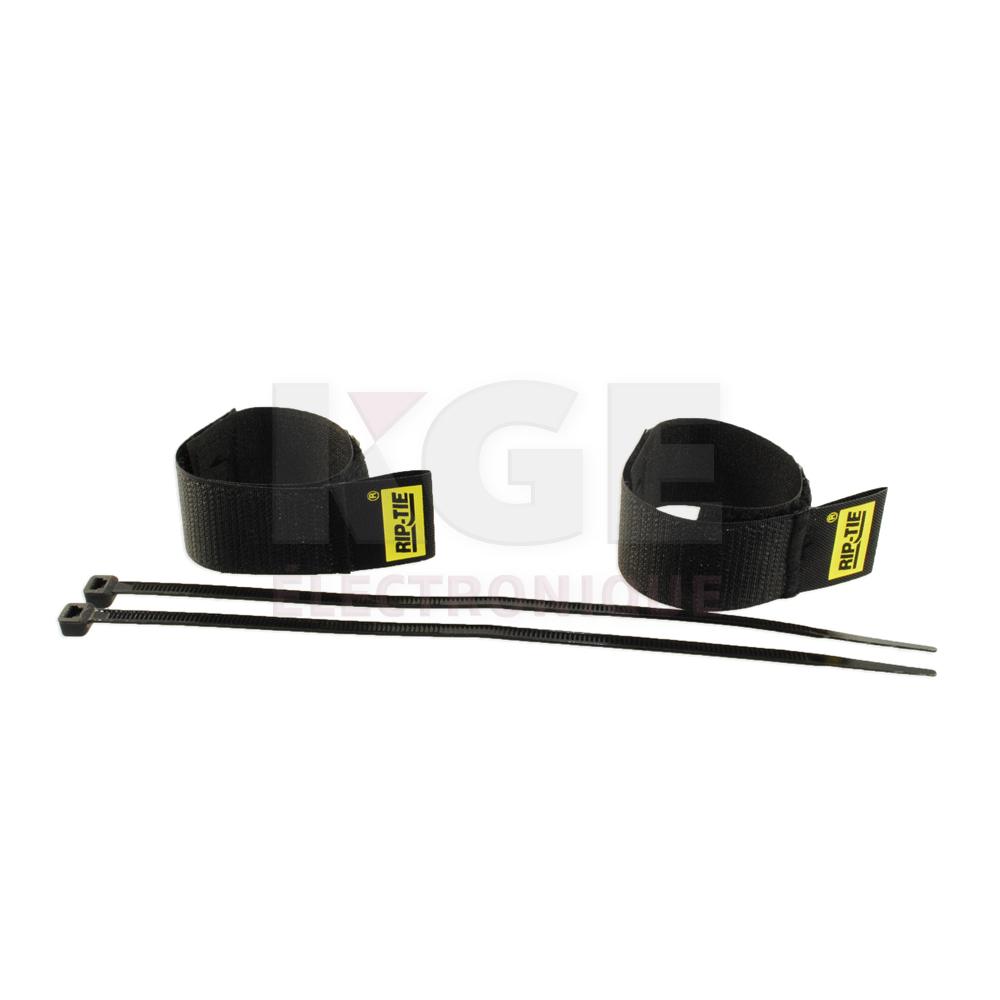 Cable hangers - reusable cable organizers 1"x6" black S-06-010-BK 2 pack