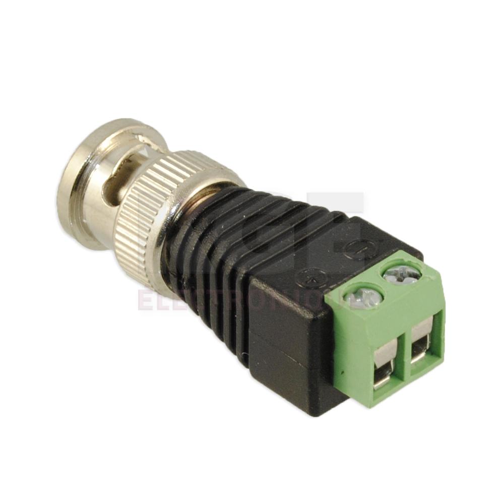 BNC male to pitch screw terminal bloc adapter